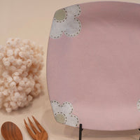Kei Mitsumochi ミツ持啓 24cm Square Plate - Pink Flower KM23