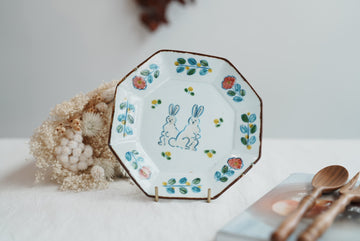 TATA Pottery Studio 田中大輝 & 田边桂- Porcelain Octagon Plate TP05 #2
