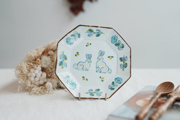 TATA Pottery Studio 田中大輝 & 田边桂- Porcelain Octagon Plate TP05 #3