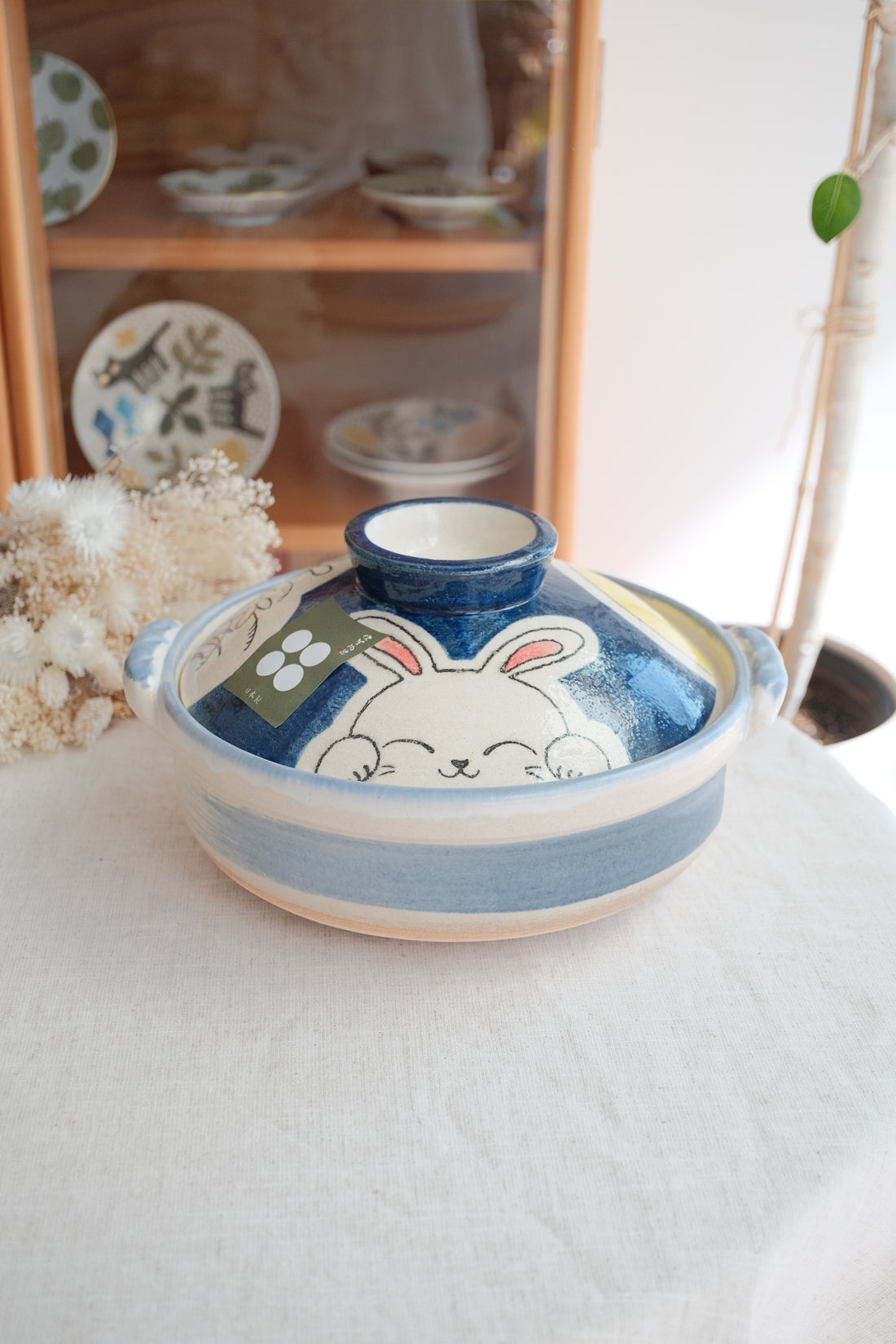 Donabe Banko Ware No.8 Rabbit and Moon Clay Pot