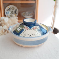 Donabe Banko Ware No.8 Rabbit and Moon Clay Pot