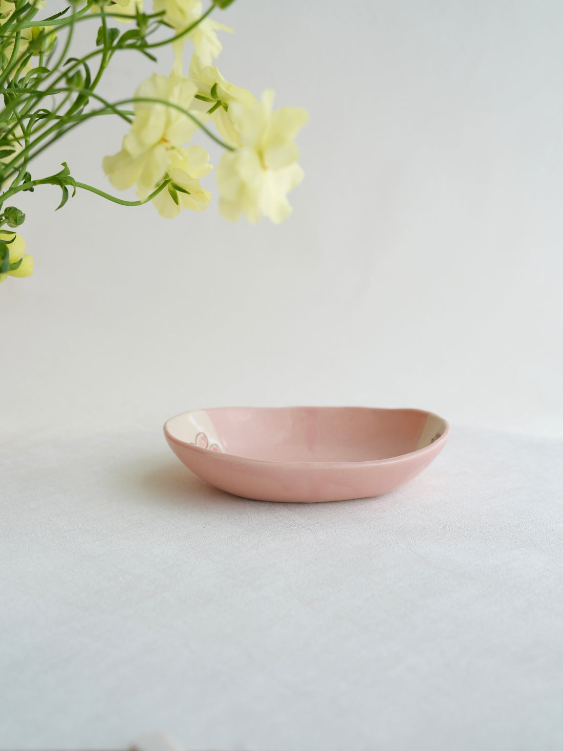 Fumiko Kondo 近藤布美子 - Pink Rabbit Oval Deep Plate FK34