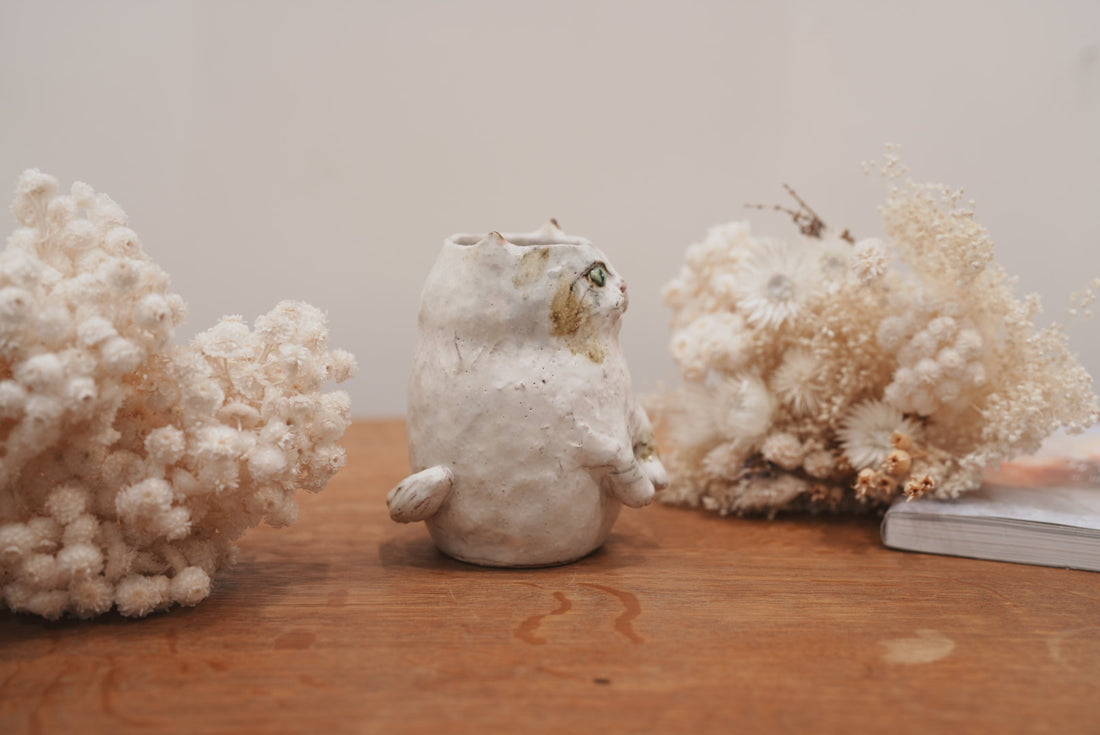 Shoko Matsuura 松浦唱子 Large Cat Flower Vase SM01 #2