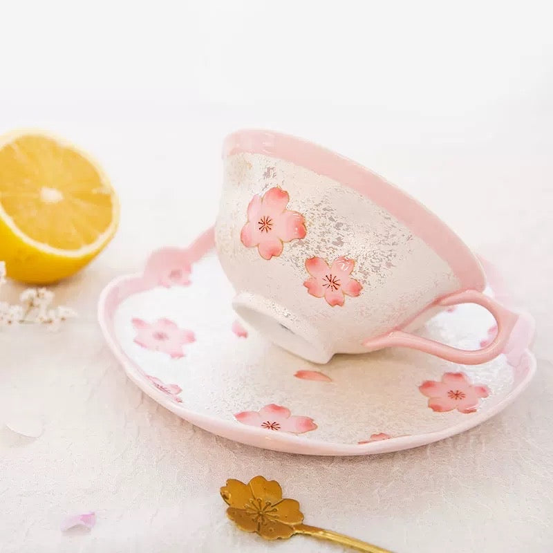 Arita ware Sakura Handmade Teacups & Saucer - Gift Box