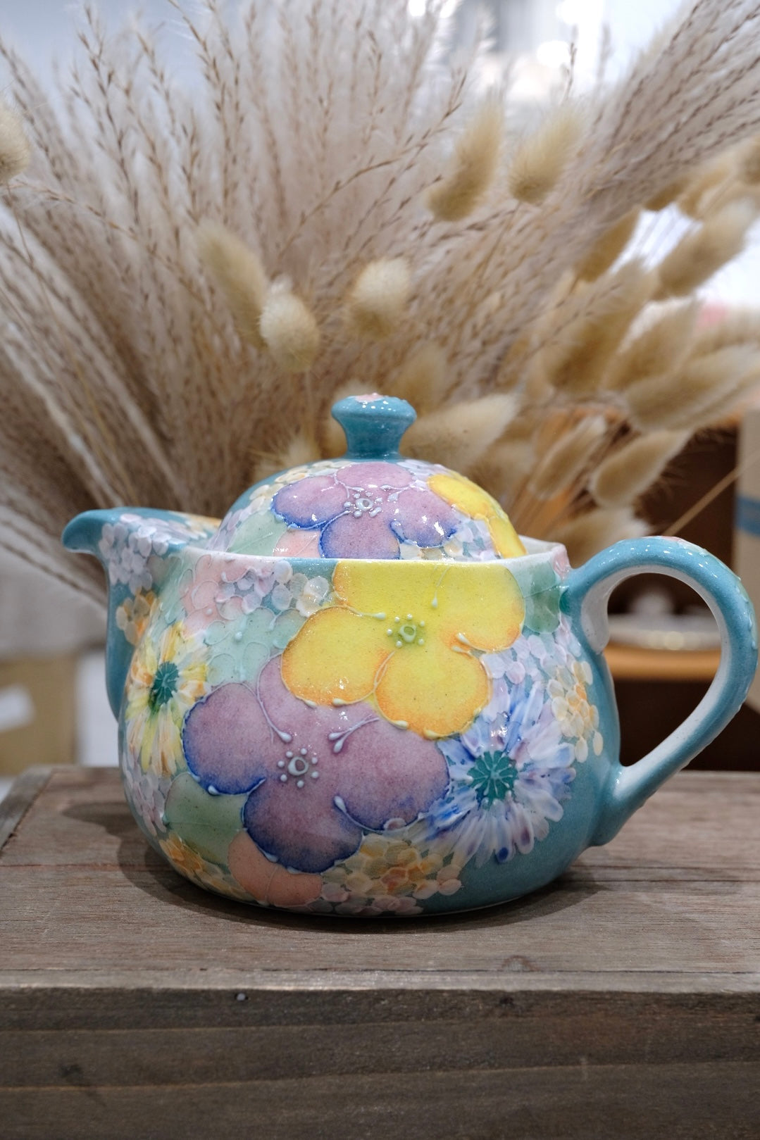 Seto Ware Flower Teapot