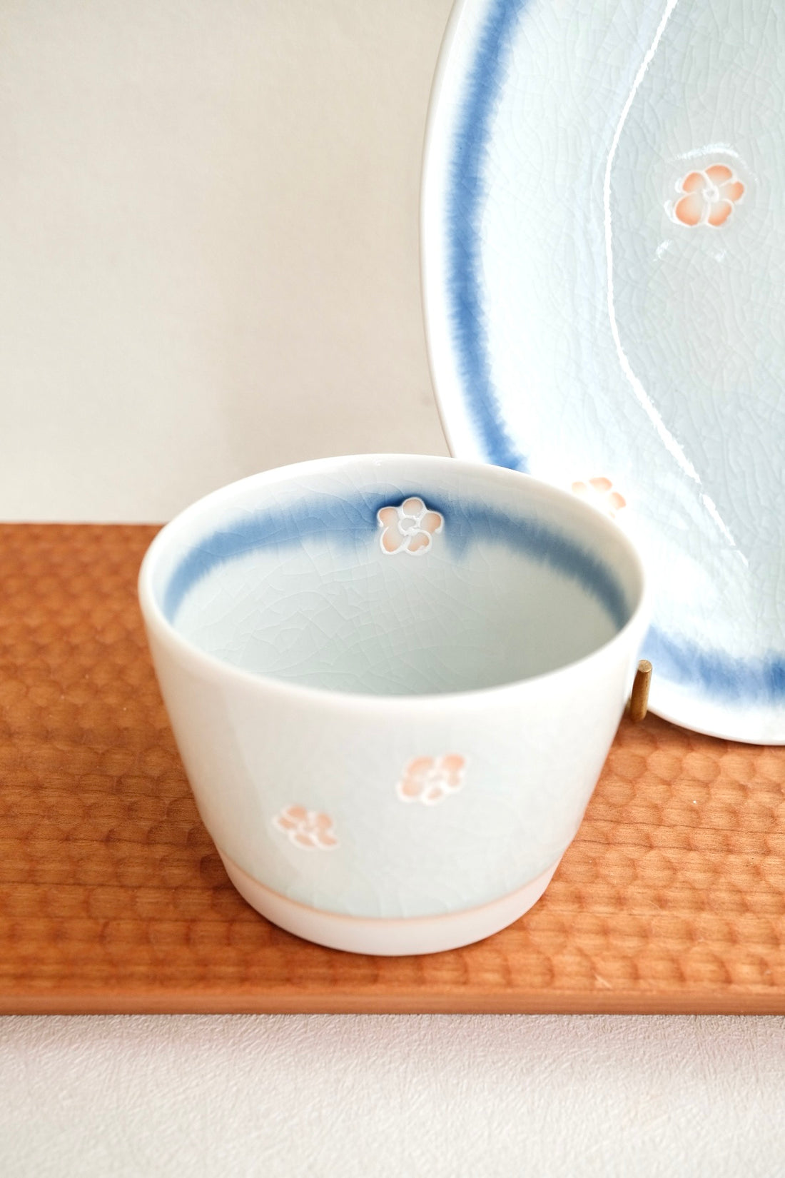 Mino Ware Sakura Free Cup and Plate