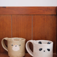 Seto Ware Handmade Clay Mug - Panda & Bear