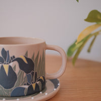 BAIYA Studio Blue Iris Mug w Saucer