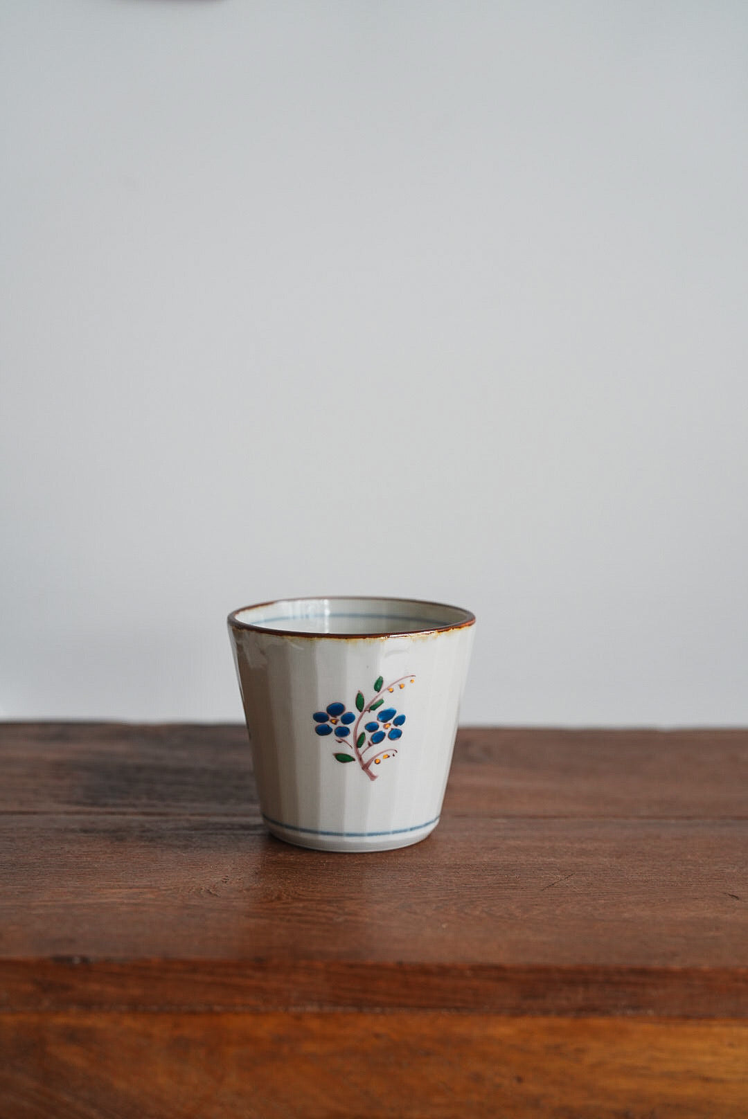 Kazuaki Shimura 志村和晃- Hand-Painted Floral Faceted Cup KAS06