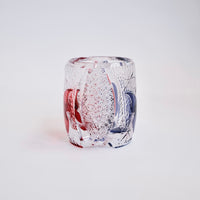 Edo Kiriko Whisky Glass Rock Glass "Butterfly" Purple/Red by Junichi Nabetani, Master of traditional crafts