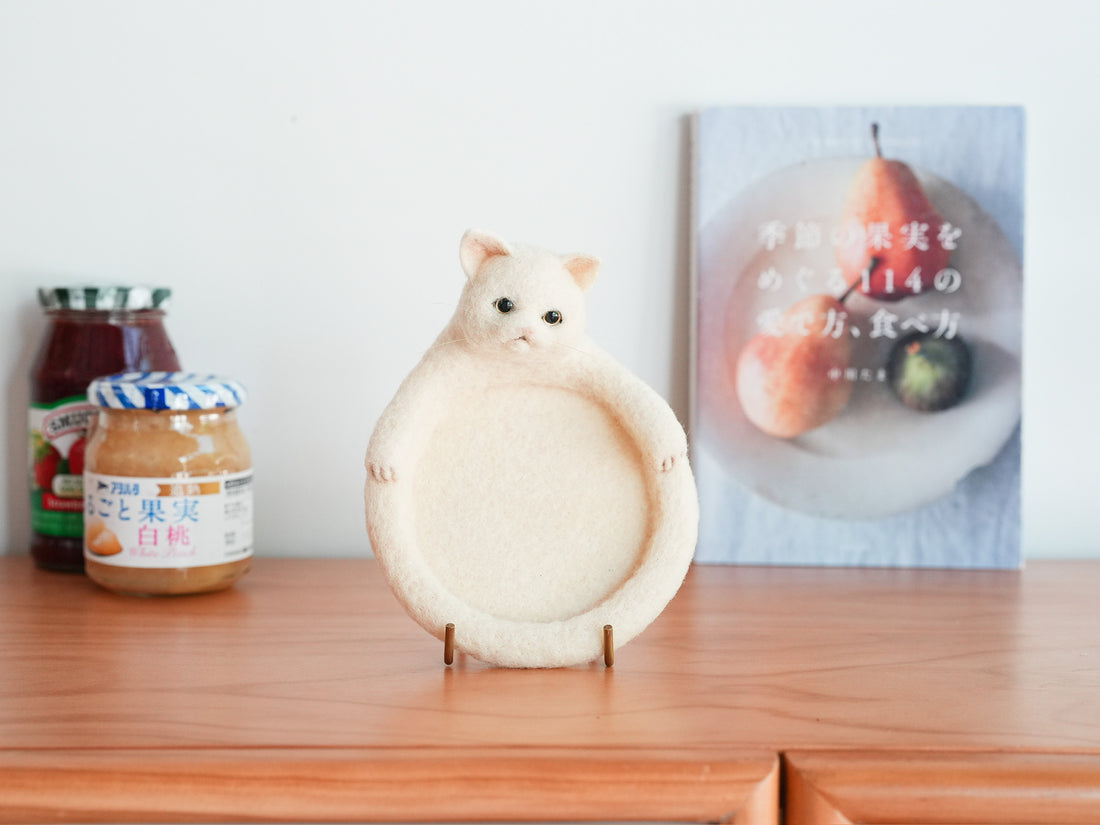 Aya and Yoshiko Wool Felt Animal Coaster -  Cat YS13