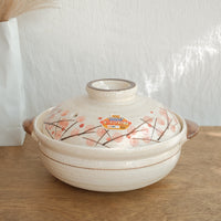 Donabe Banko Ware No.8 Pink Flower Clay Pot