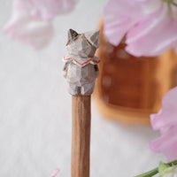 Ayataro Large Spoon - Cat with White Hat - aya10