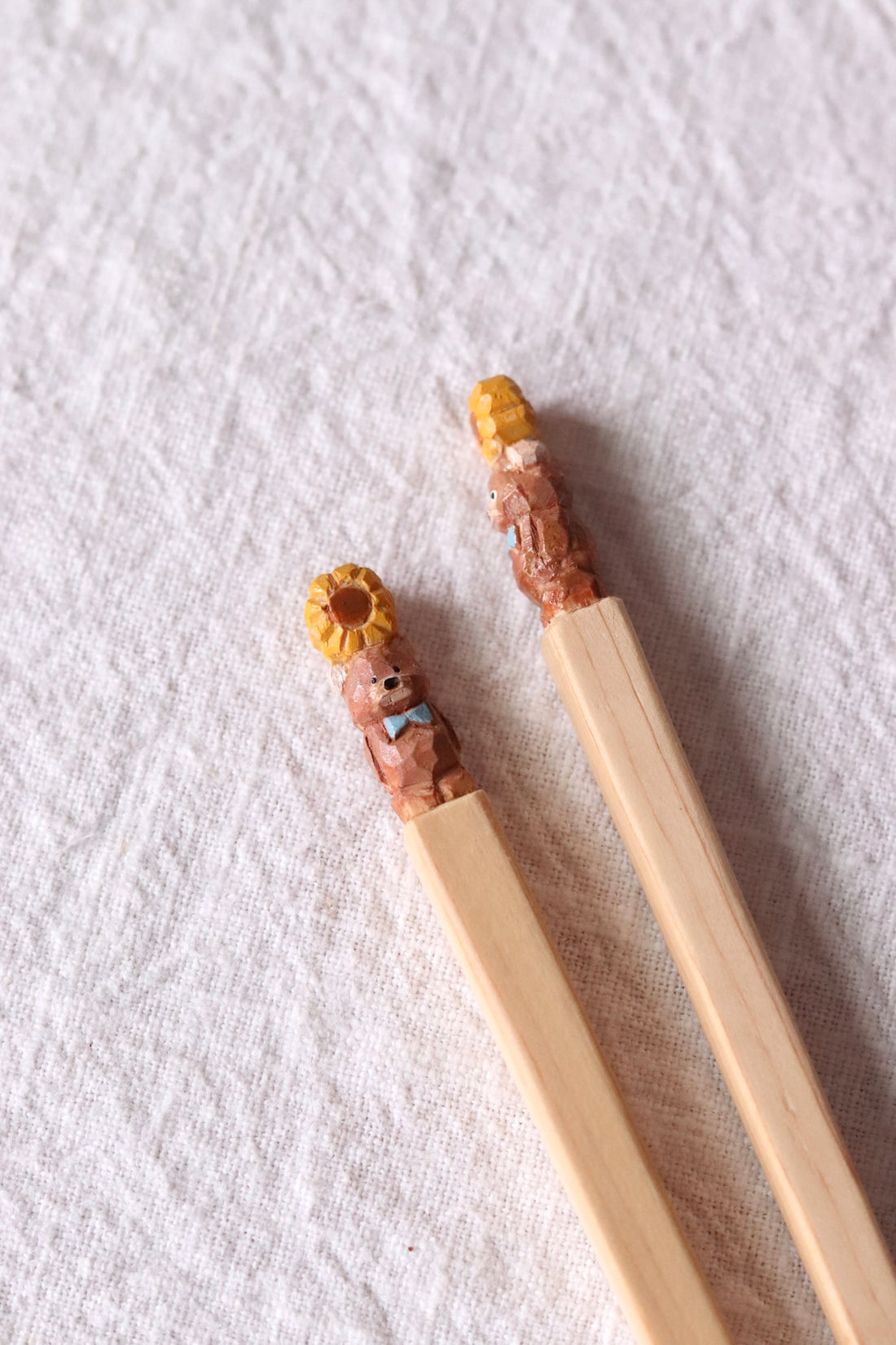 Ayataro Chopsticks - Bear with Sun Flower - aya05