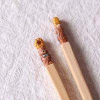 Ayataro Chopsticks - Bear with Sun Flower - aya05