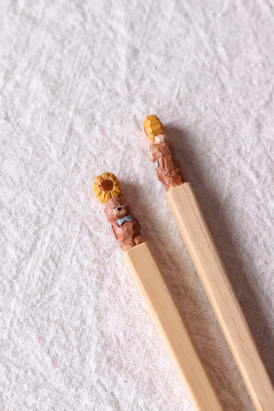 Ayataro Chopsticks - Bear with Sun Flower - aya05