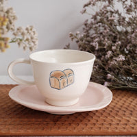 Katsura Saeka Coffee Mug and Saucer - Toast KA30