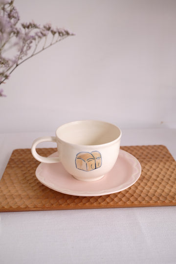 Katsura Saeka Coffee Mug and Saucer - Toast KA30