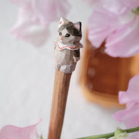 Ayataro Large Spoon - Cat with White Hat - aya10