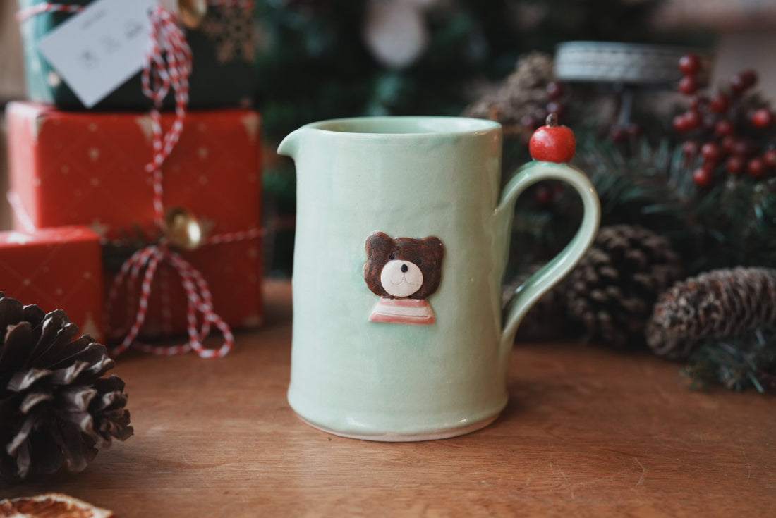 Fumiko Kondo 近藤布美子 - Green Bear Large Jug FK04