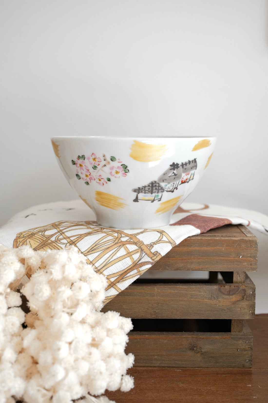 夕立窯 Fully Handmade Ramen Bowl - Sakura & House