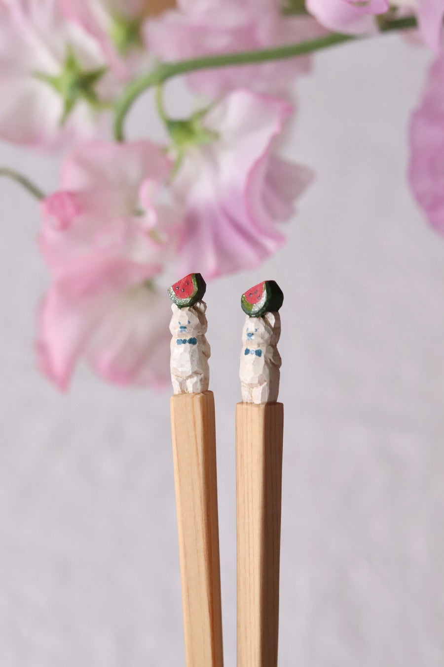 Ayataro Chopsticks - White Bear with Watermelon - aya05