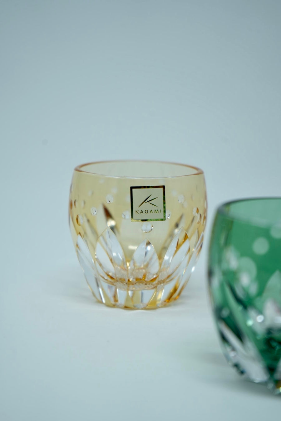 Kagami Crystal - Sake Glass, Edo Kiriko "Sunflower" By Satoshi Nabetani