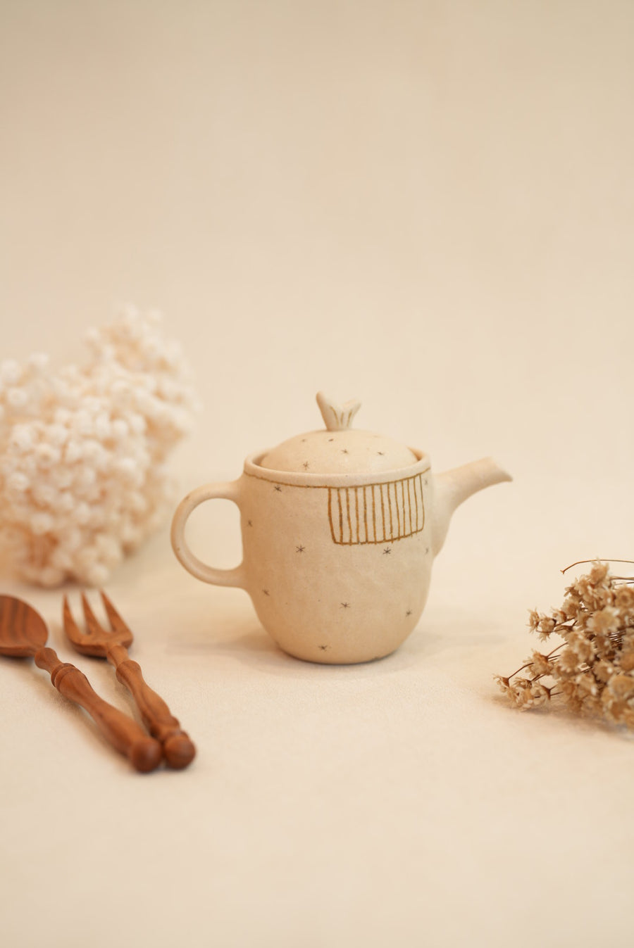 Chiho Yoshida 穗屋工房 Tea Pot - Line & Stars CY17