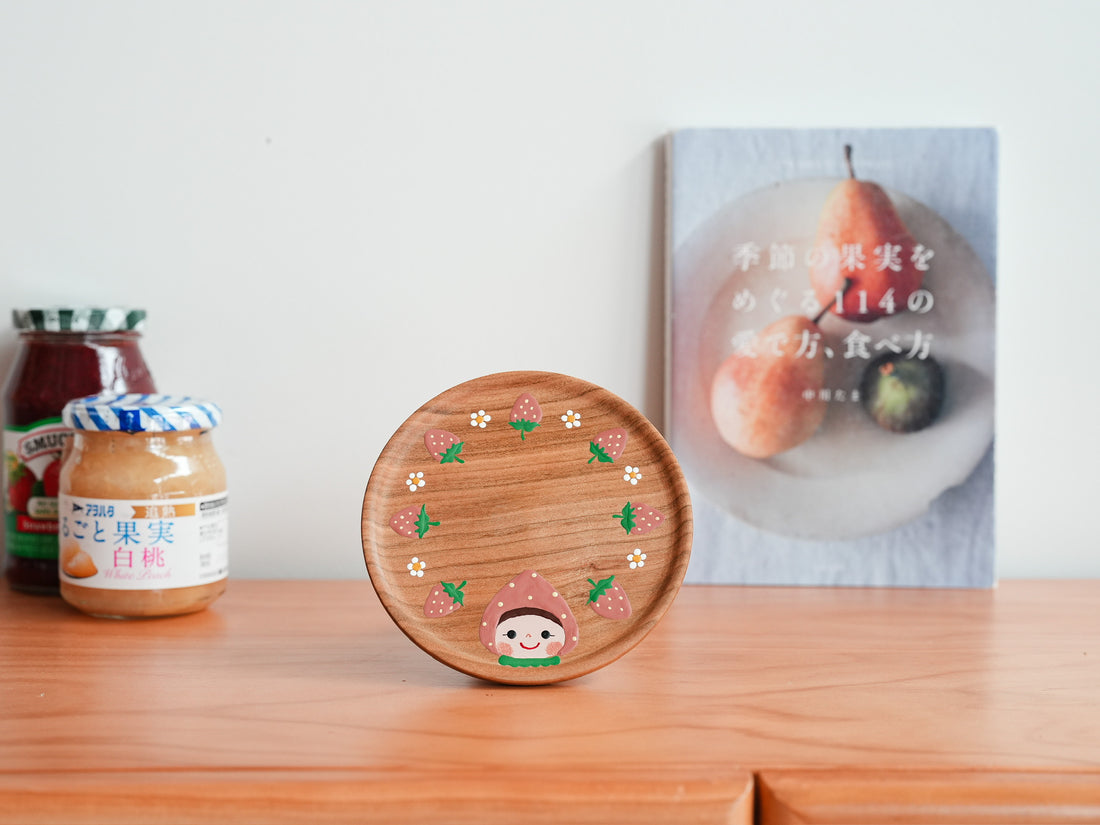 Kiezakka 木繪雜貨 Pedestal Plate - Strawberry KZ03