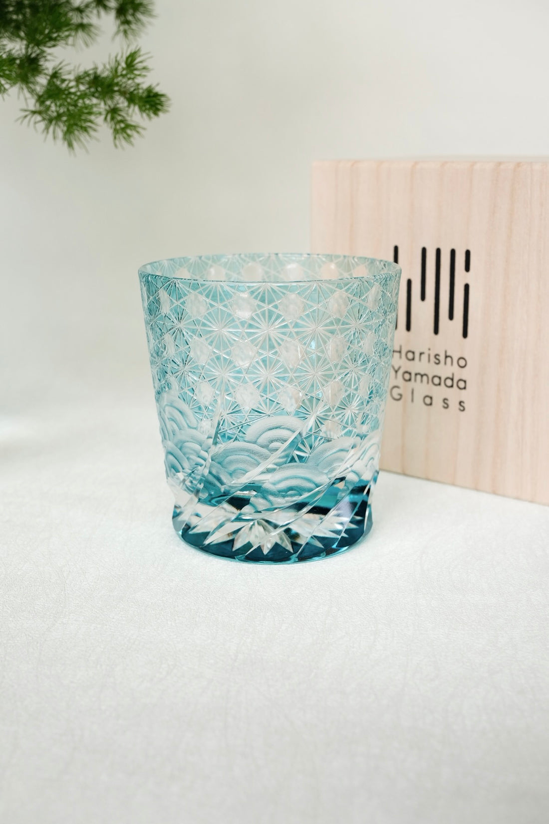 Harisho Yamada Glass - 漣-sazanami Whiskey Crystal Glass - Light Blue