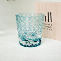 Harisho Yamada Glass - 漣-sazanami Whiskey Crystal Glass - Light Blue