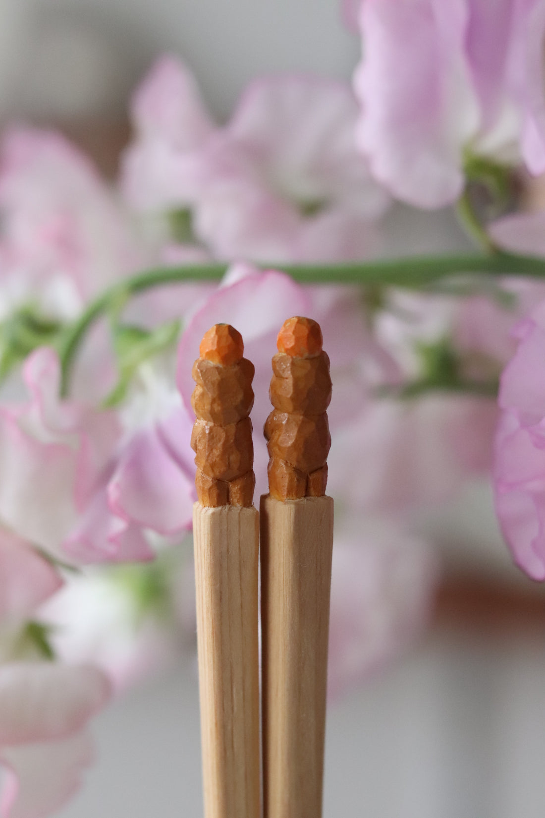 Ayataro Chopsticks - Brown Bear with Orange - aya05