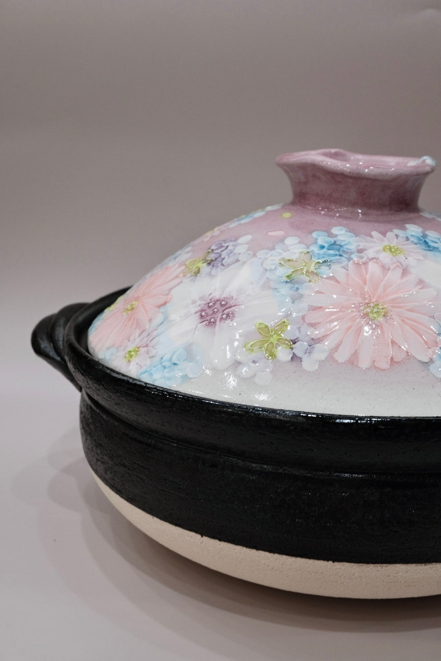 Setoware Flower Donabe Claypot - Size 8