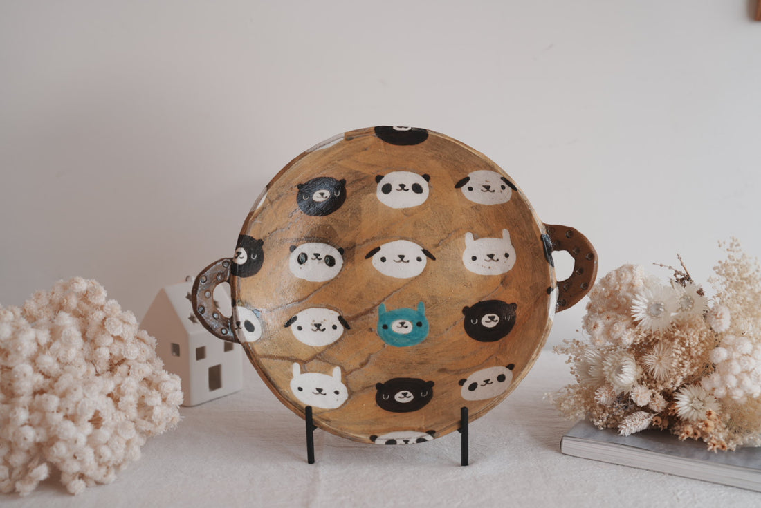 Fumiko Tsuchihashi 土橋文子 - 24cm Round Plate with Handle FT08 #2