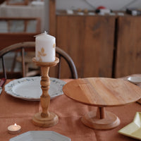 Natural Wood Pedestal Plate Cake Stand