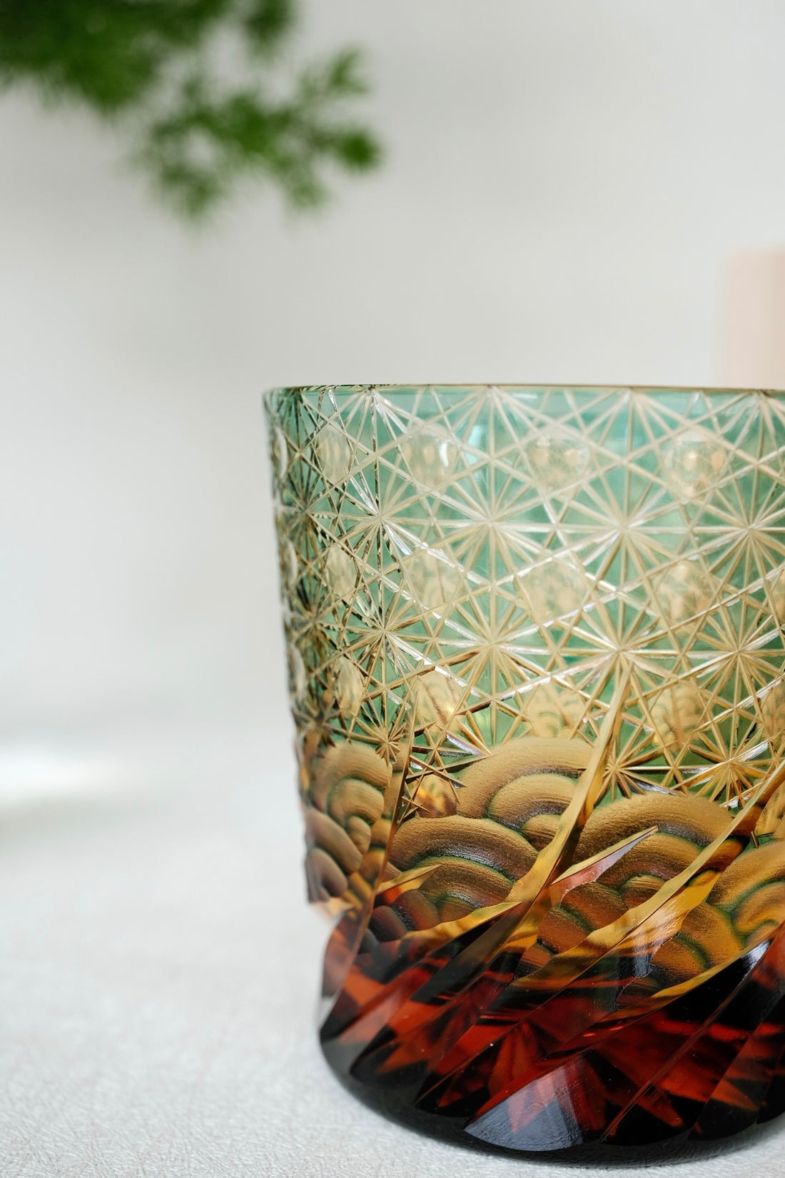 Harisho Yamada Glass - 漣-sazanami Whiskey Crystal Glass - Green