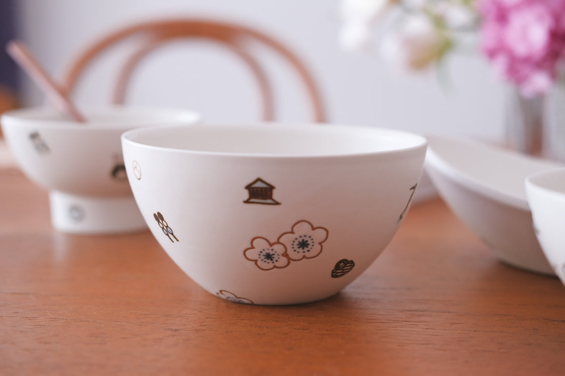 Tobe-ware Rice Bowl / Oval Plate