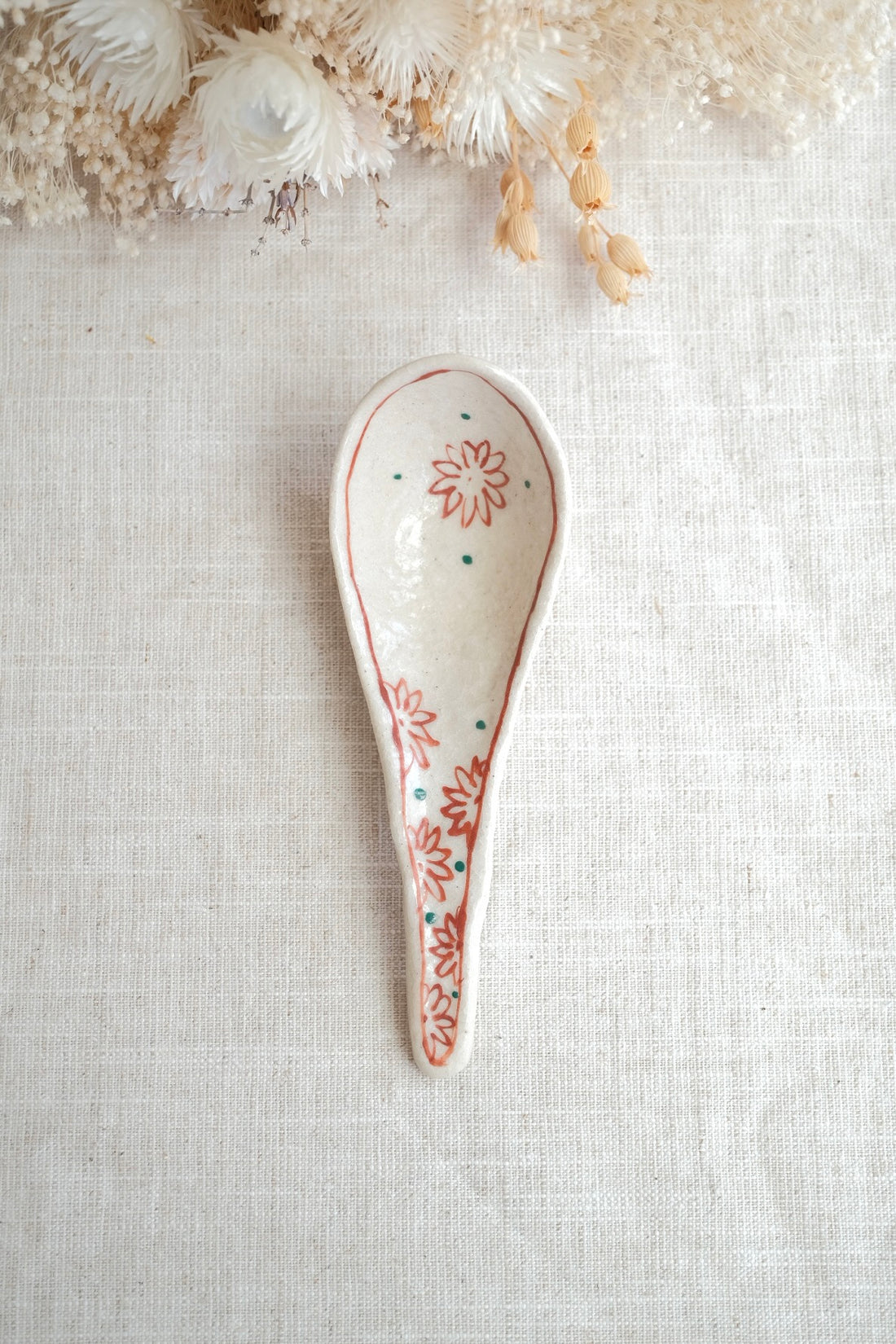 Seto Ware Flower Soup Spoon