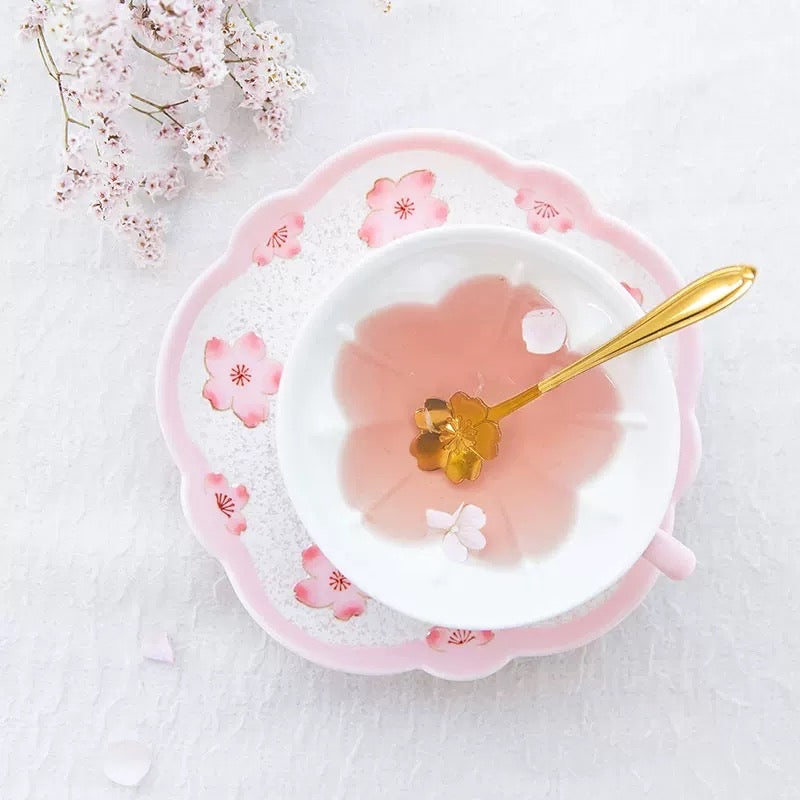 Arita ware Sakura Handmade Teacups &amp; Saucer - Gift Box