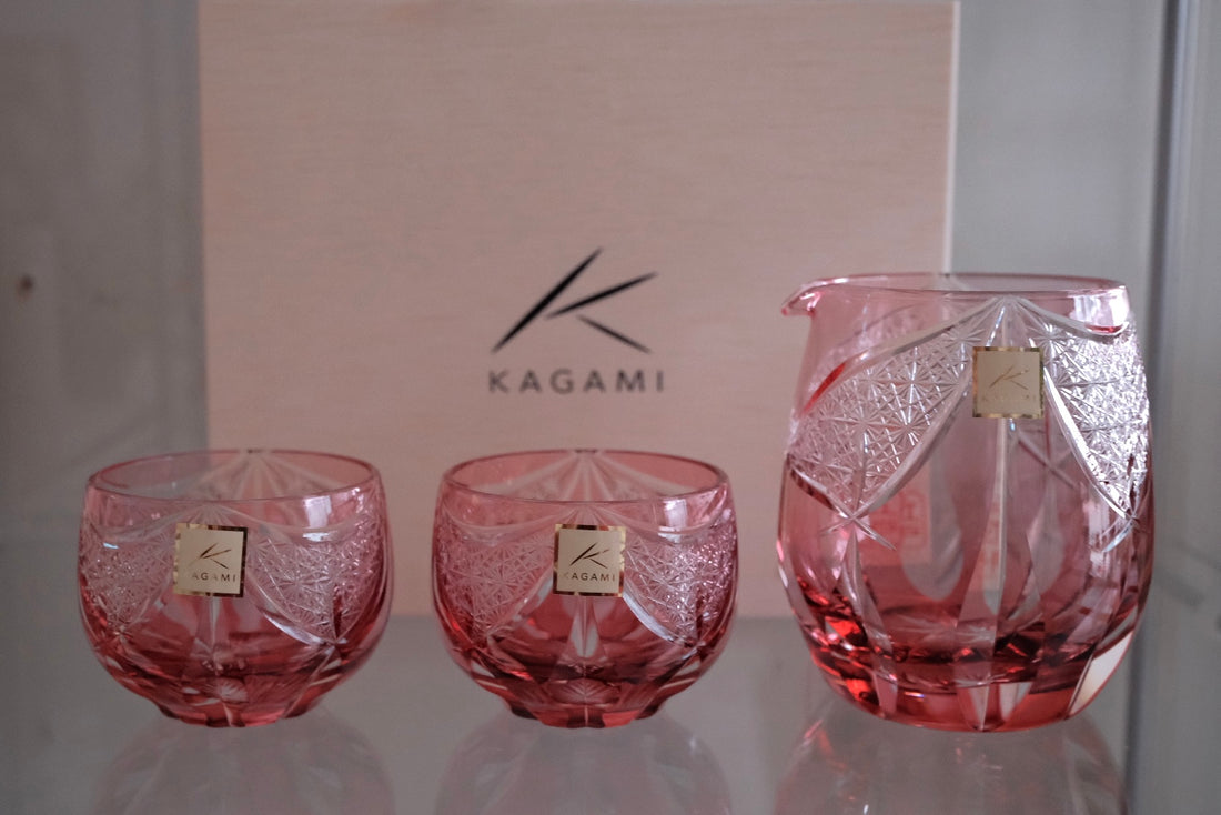 Kagami Crystal - Sake Barware, Edo Kiriko “Kagura”