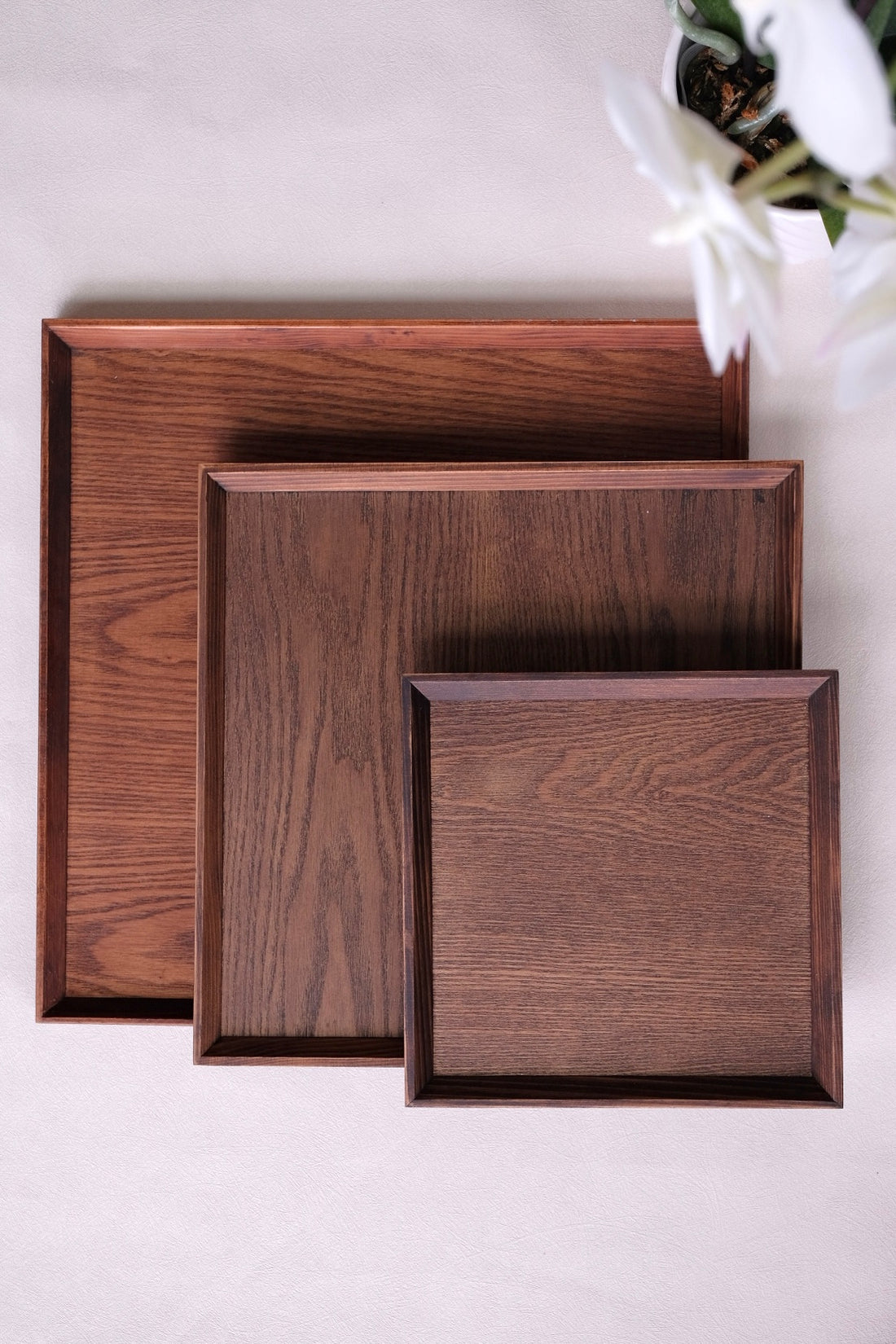 Non-Slip Surface Natural Wood Serving Tray