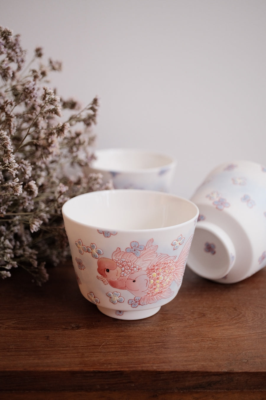 Baizhi Studio- Purple Kinyo Flower Coffee/Tea Cups