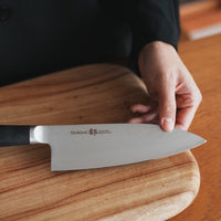 Shizu Hamono - Shikisai Miyako Damascus Santoku 165mm