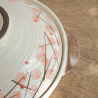 Donabe Banko Ware No.8 Pink Flower Clay Pot
