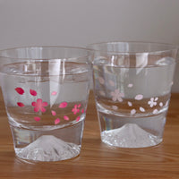 Edo Glass Mt. Fuji Sakura Glass Cup Coloring Changing Cups