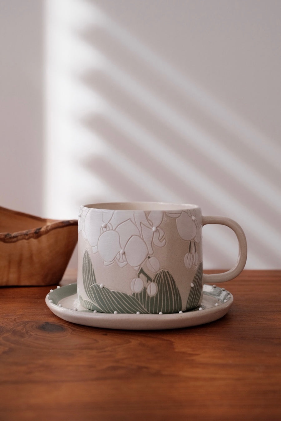 BAIYA Studio Moth Orchids Mug w Saucer