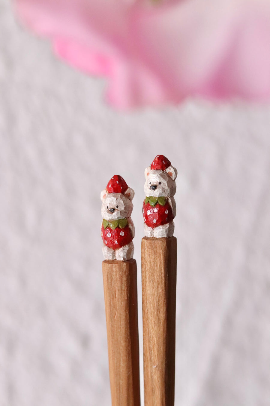 Ayataro Chopsticks - White Bear with Strawberry - aya05