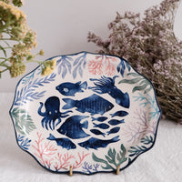 Nakagaki Tomoko Kohiki Hand Painted Flower Shaped Plate  - KP5 #2