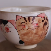 Hasami ware Lucky Cat Large Bowl Ramen Bowl