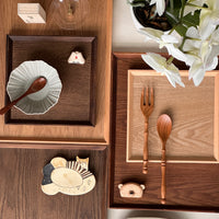 Non-Slip Surface Natural Wood Serving Tray